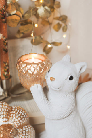 Standing Large Tealight Squirrel - Off White