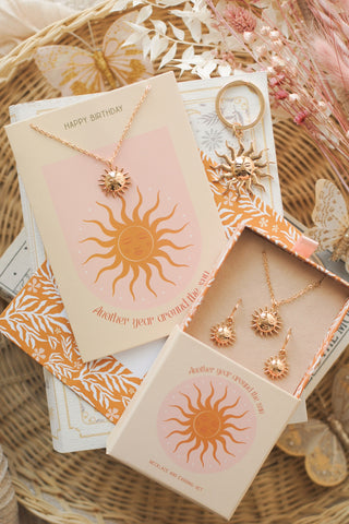 Sun Birthday Card with Necklace