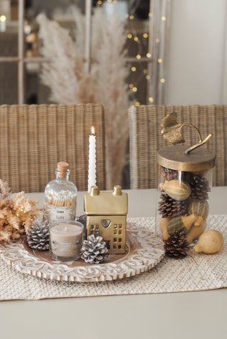 GOLD TEALIGHT HOUSE