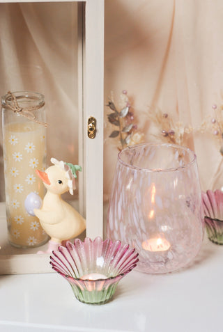Large Pink Splash Tealight Holder