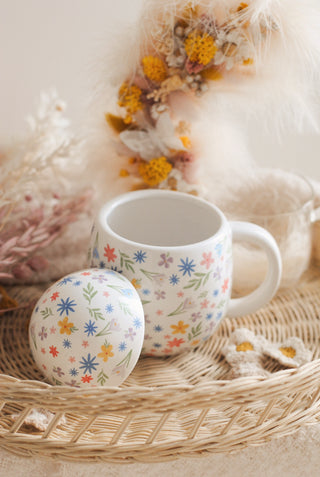 Floral Egg Mug with Lid