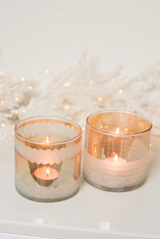 GOLD & MATTE II GLASS TEALIGHT HOLDER