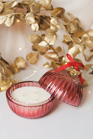 Christmas Ball Candle - Red