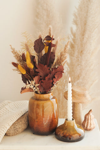 Set of Autumn Vase with Flowers & Little Vase I
