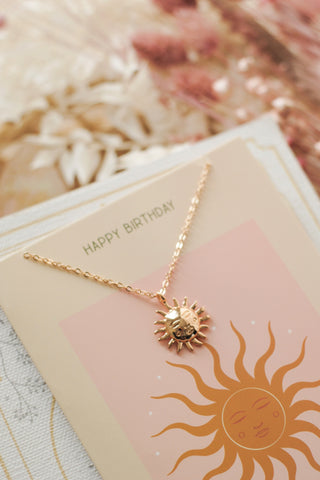 Sun Birthday Card with Necklace