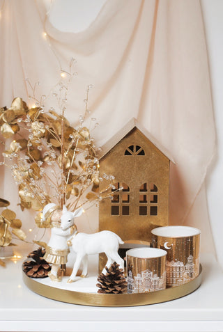 Golden House Tealight Holder - Smalll