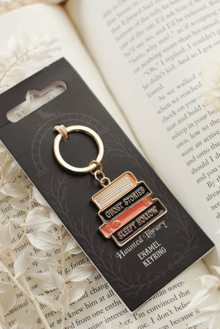 Dark Book Stack Keyring