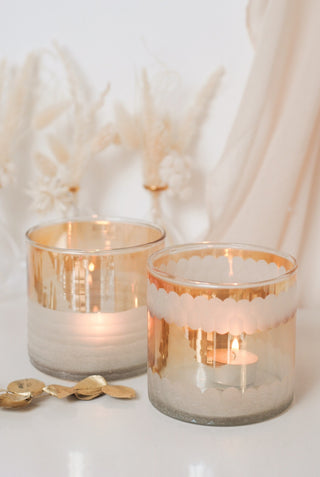 GOLD & MATTE I GLASS TEALIGHT HOLDER