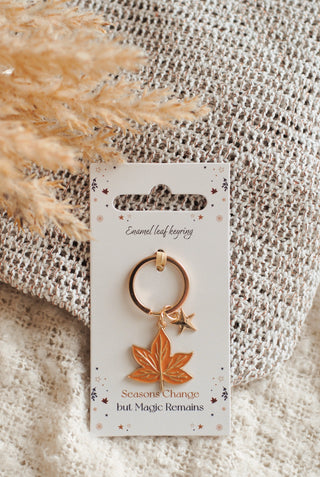 Autumn Magic Leaf Keyring