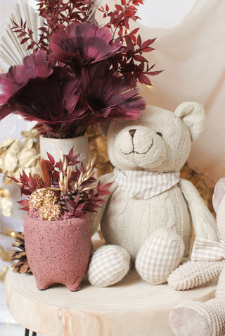 Knitted Bear with Scarf Large