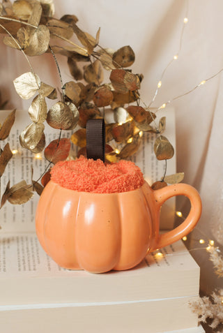 Speckled Pumpkin Mug with Socks