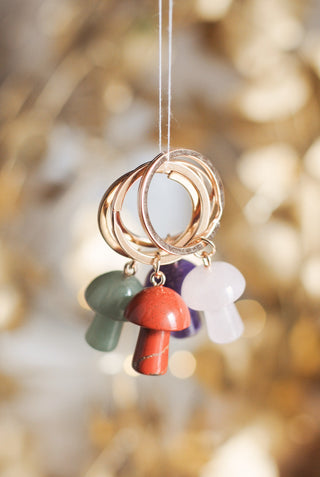 Red Jasper - Gemstone Mushroom Keyring