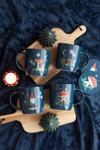 Winter Forest Mugs - Set van 4