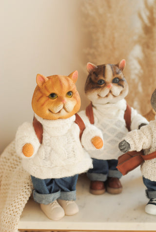 Cat in Sweater Orange