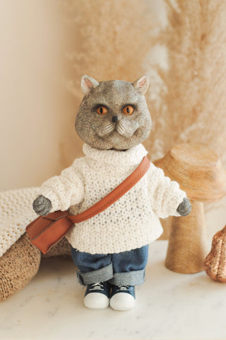 Cat in Sweater Grey