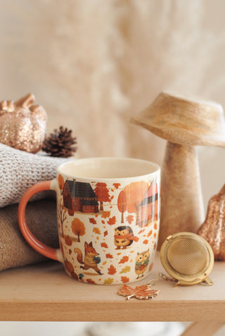 Autumn Mug and Tea Strainer Set