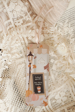 Cosy Café Bookmark with Satin Ribbon