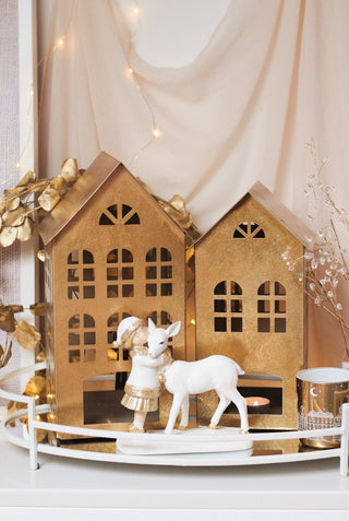 Golden House Tealight Holder - Smalll