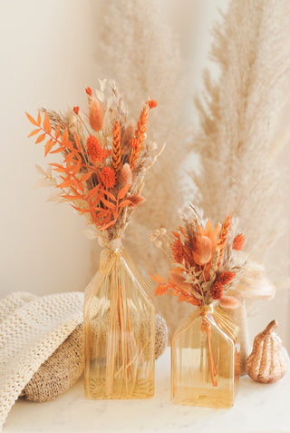 Autumn House Vases Large & Small w/ Flowers III
