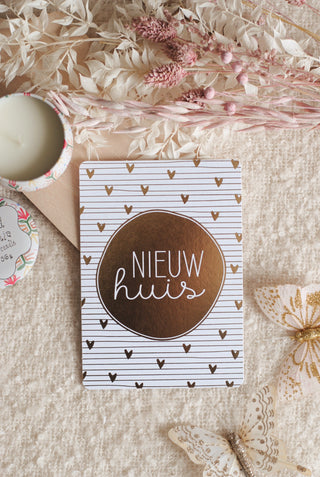 Nieuw Huis - Gold Foil Ansichtkaart