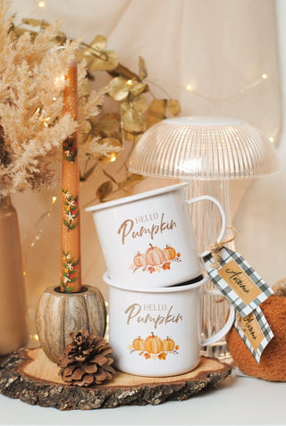 Wooden Pumpkin Dinner Candle Holder