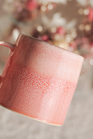 Pink Glazed Mug and Saucer
