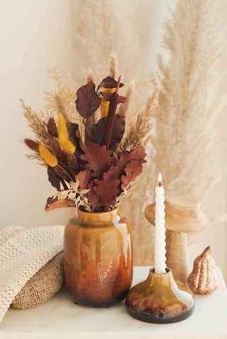 Set of Autumn Vase with Flowers & Little Vase I