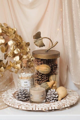 Ginkgo Leaf - Glass Jar with Lid