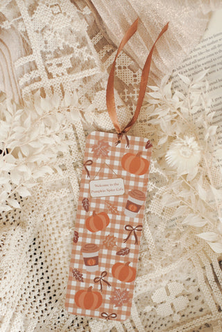Pumpkin Spice Bookmark with Satin Ribbon