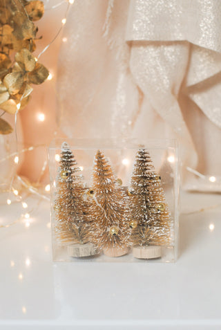 Little Gold Christmas Trees - Set van 3