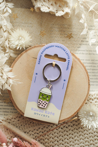 Boba Matcha Tea Keyring