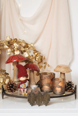 Golden Autumn Tealight Holder Large