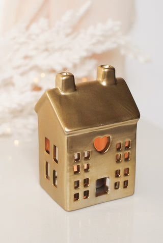 GOLD TEALIGHT HOUSE