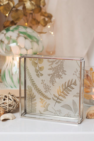 Glass Tray with Leafs Print