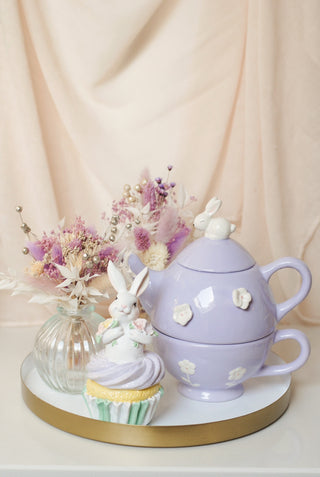 Lilac Bunny Mug & Teapot
