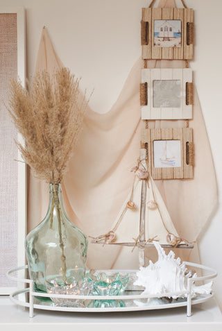 Blue Bottlevase with Pampas