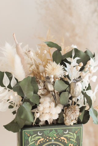 Green Witch Book Vase & Dried Flowers I