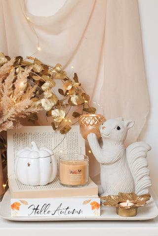 Standing Large Tealight Squirrel - Off White