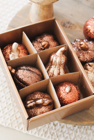 Mini Glitter Pumpkins - Set van 6