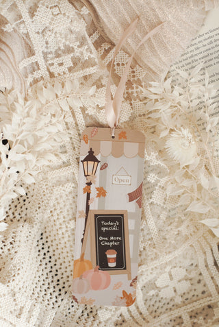 Cosy Café Bookmark with Satin Ribbon