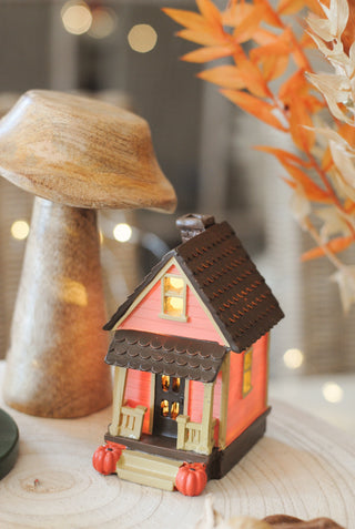 Pink Pumpkin House with LED Light