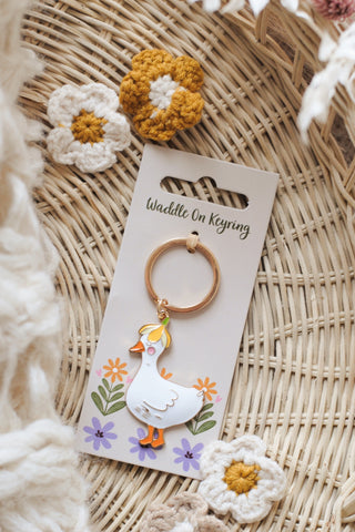 Floral Duckie Keyring