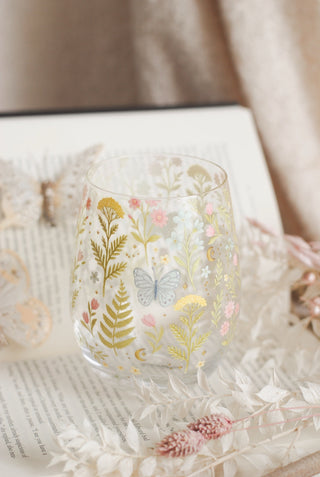 Floral Butterfly Glass