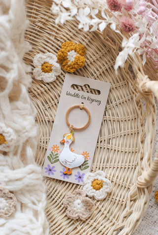 Floral Duckie Keyring