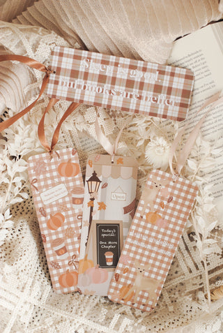 Pumpkin Spice Bookmark with Satin Ribbon