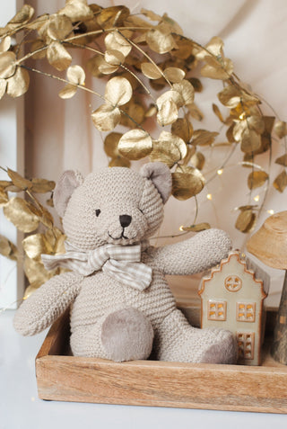 Knitted Bear with Bow