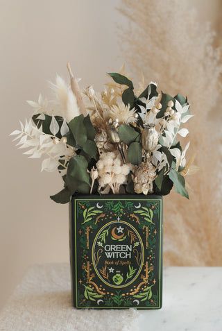 Green Witch Book Vase & Dried Flowers I