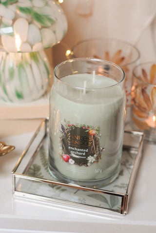 Glass Tray with Leafs Print