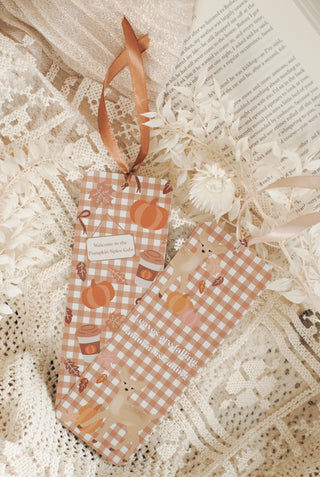 Pumpkin Spice Bookmark with Satin Ribbon