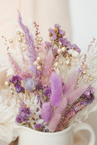 Bunny Jug with Lila Dried Flowers